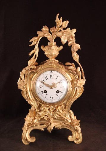 Lodewijk XV-stijl pendule - Antieke vergulde bronzen - Brons, Antiquités & Art