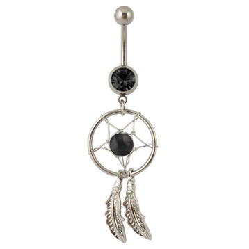 Fako Bijoux - Navelpiercing - Dreamcatcher - Zwart, Verzenden, Nieuw