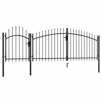 vidaXL Tuinpoort Woerden staal 1,25x4 m zwart, Tuin en Terras, Verzenden, Nieuw