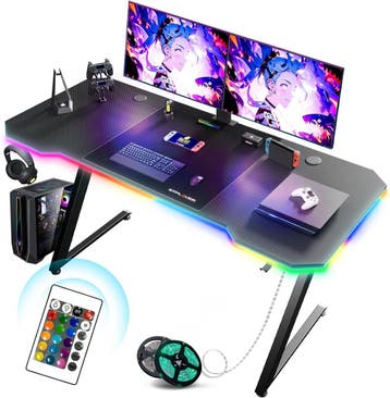GTPLAYER Gamingtafel, gamingbureau, 120 x 60 cm, pc-tafel, g, Verzenden, Nieuw