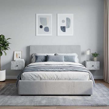 vidaXL Muurbevestigde Nachttafel 2 st Betongrijs 34,5 x 33 x, Verzenden