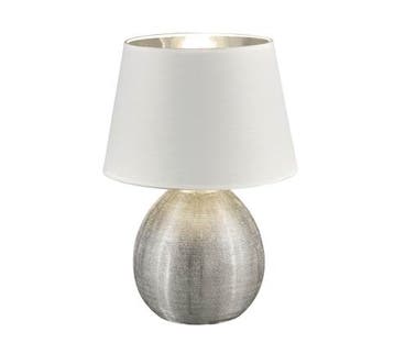 Trio LUXOR tafellamp | E27 Fitting | zilver met wit | Ø 24 c, Verzenden