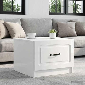 vidaXL Salontafel Hoogglans Wit 49 x 50 x 37 cm Bewerkt hout, Verzenden