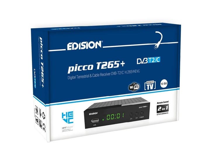 Edision Picco T265+ DVB-T2C H.265 HEVC, TV, Hi-fi & Vidéo, Antennes paroboliques, Enlèvement ou Envoi