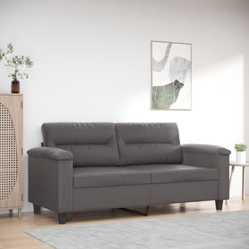 vidaXL Tweezitsbank / zetel 140 cm kunstleer grijs, Verzenden