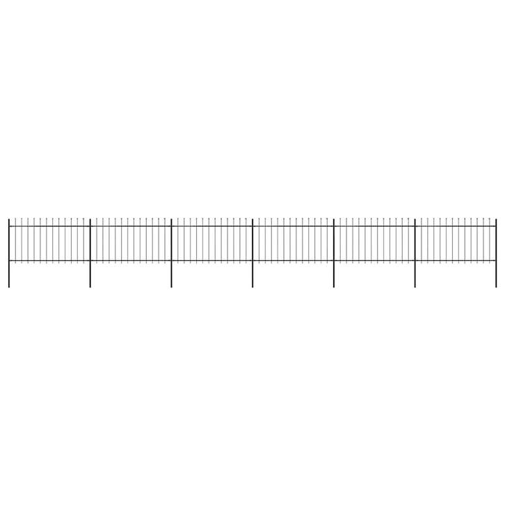 vidaXL Tuinhek met speerpunt staal 1070x100 cm zwart, Tuin en Terras, Tuinhekken en Hekwerk, Nieuw, Verzenden