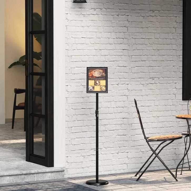 vidaXL Beursdisplays Zwart 25 x 25 x 125 cm Aluminium, Collections, Marques & Objets publicitaires, Envoi