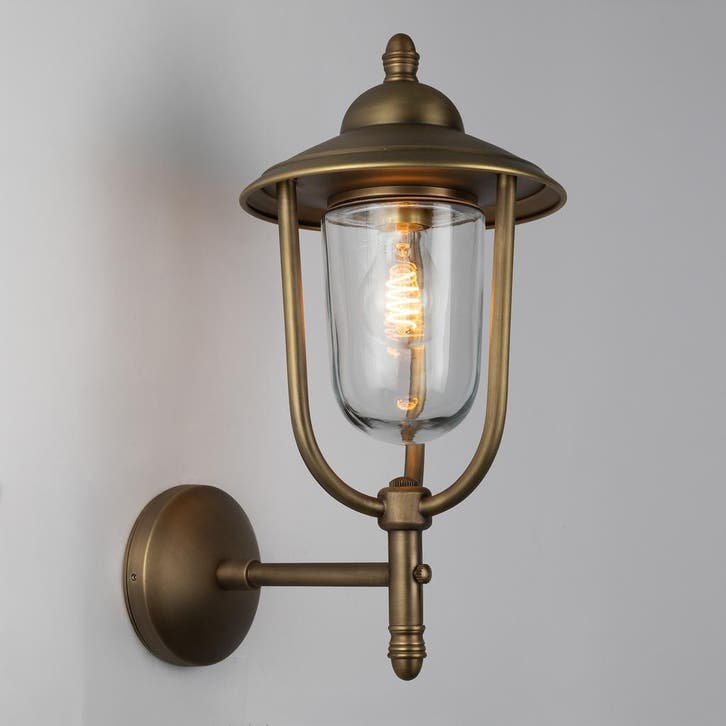 Buitenverlichting wand rond Muurlamp Picardy Antiek Messing, Tuin en Terras, Buitenverlichting, Minder dan 50 watt, Nieuw, Overige materialen