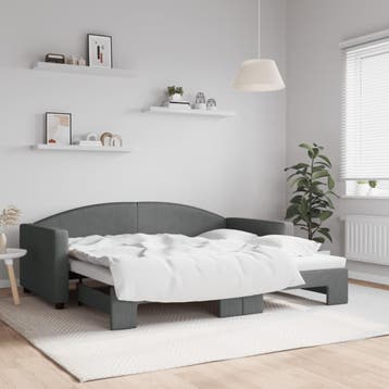 vidaXL Slaapbank met onderschuifbed 90x190 cm stof, Verzenden