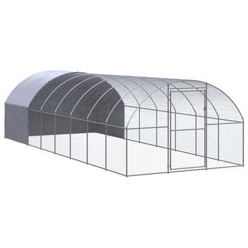 vidaXL Kippenren 3x8x2 m gegalvaniseerd staal, Verzenden