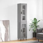 vidaXL Hoge kast 34,5x34x180 cm bewerkt hout grijs sonoma, Verzenden, Nieuw