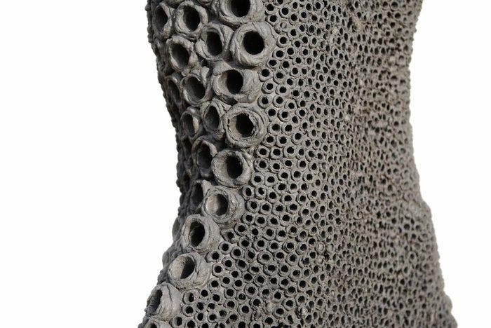 Gilles Caffier - Vaas - Keramiek - Vase Mineral Noir, Antiek en Kunst, Kunst | Designobjecten