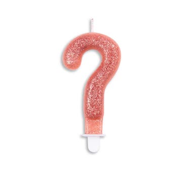 Kaars ? Jaar Rose Goud Glitter 7cm, Verzenden, Nieuw