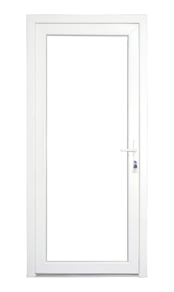 PVC Deur volledig glas Premium b98xh215 cm wit L, Bricolage & Construction, Fenêtres & Moustiquaires, Enlèvement ou Envoi