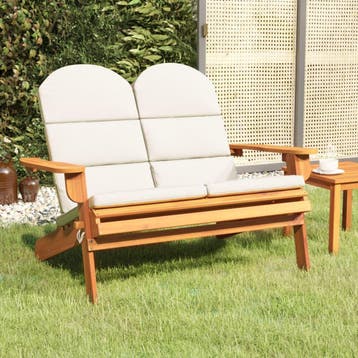 vidaXL Tuinbank Adirondack met kussens 126 cm massief, Verzenden