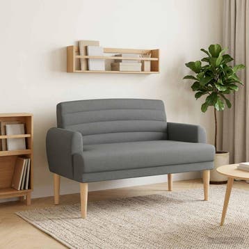 vidaXL Lovingseat met knoopge tuft Donkergrijs 116 x 67 x 80, Verzenden, Nieuw