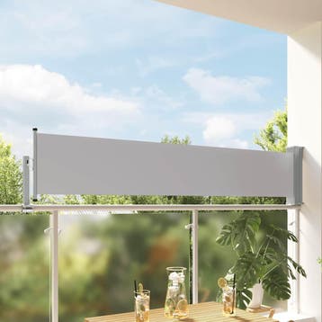 vidaXL Tuinscherm uittrekbaar 60x300 cm grijs, Verzenden