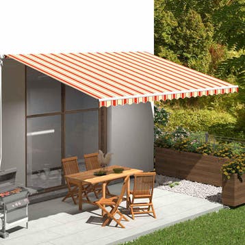 vidaXL Vervangingsdoek voor luifel 500x350 cm polyester geel, Verzenden
