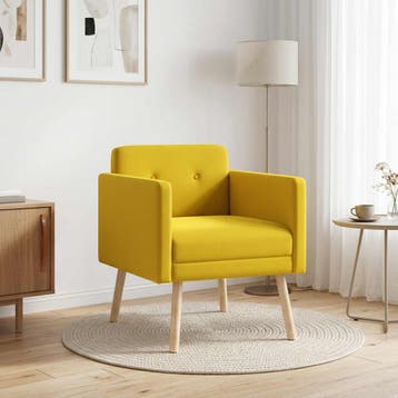 vidaXL Accentstoel Geel fluweel, Huis en Inrichting, Verzenden, Nieuw