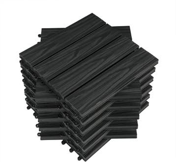 2dekans | Woltu WPC Terrastegels 30x30 cm - Antraciet -, Ophalen of Verzenden