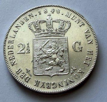Nederland. Willem II. 2 1/2 Gulden 1848