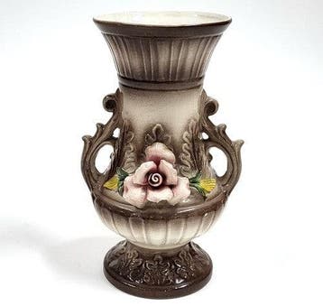 Vintage Capodimonte keramische vaas, bruin, Verzenden, Nieuw