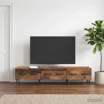 vidaXL TV Kast met lade Oud hout 147 x 34,5 x 30 cm Bewerkt, Verzenden, Nieuw