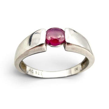 Zonder minimumprijs - Harry Ivens - Ring Zilver - Ruby, Nieuw