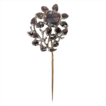 Speld - 18 karaat Roségoud, Zilver Diamant (Natuurlijk) -