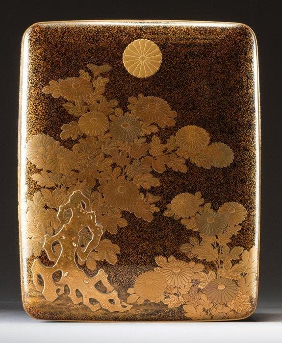 Coffret décriture et boîte aux lettres ornés dun motif, Antiquités & Art, Antiquités | Autres Antiquités
