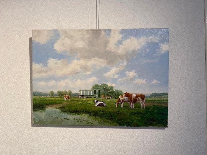 Albertus J. Temming (1942) - Koeien op het land, Antiek en Kunst, Kunst | Schilderijen | Klassiek
