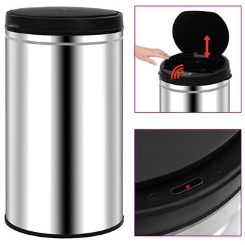 vidaXL Prullenbak met automatische sensor 60 L roestvrij, Verzenden, Nieuw