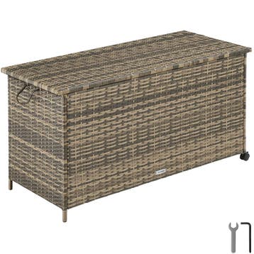 tectake Opbergbox Kuusamo, rotan, met aluminium frame en wie, Verzenden, Nieuw