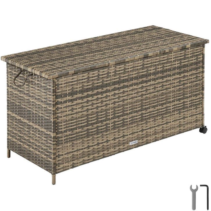 tectake Opbergbox Kuusamo, rotan, met aluminium frame en wie, Jardin & Terrasse, Jardin & Terrasse Autre, Envoi