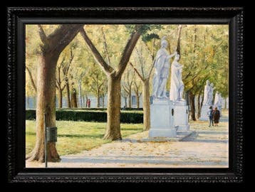 Spanish School (XX) - Madrid: An Auturmn Morning at Plaza de