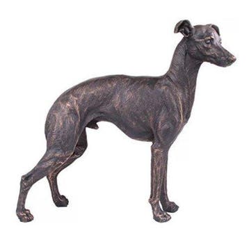 sculptuur, Greyhound Dog Sculpture – Painted Bronze-Effect