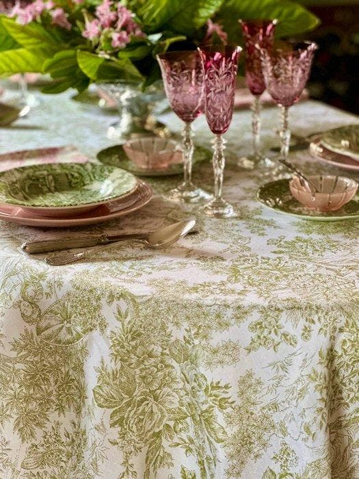 Tafelkleed voor grote tafels, toile de Jouy 2,70 x 1,80 -, Antiquités & Art, Curiosités & Brocante