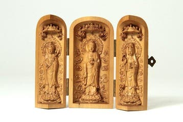 Portable Buddhist Shrines, Amitabha Triad and Thousand-Armed, Antiek en Kunst