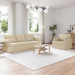 vidaXL bank / zetelstel 2 pcs Crème 201 x 80 x 85 cm Stof, Verzenden