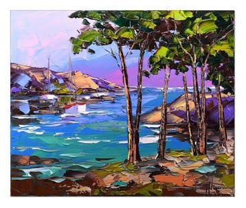 Olivier Pfleger - Mandrafina  Plage de Provence, Antiek en Kunst, Kunst | Schilderijen | Modern