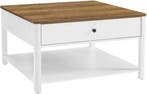 Salontafel - met 2 grote lades - 80x80x45 cm - vierkant -, Verzenden, Nieuw