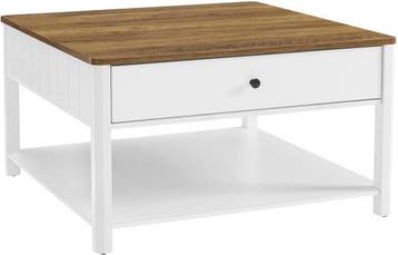 Salontafel - met 2 grote lades - 80x80x45 cm - vierkant -, Verzenden