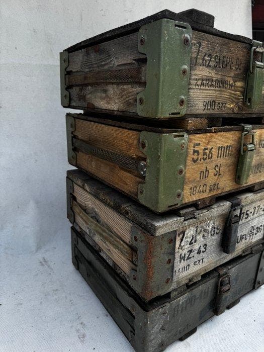 Poitrine (4) - Bois - Boîte à munitions, Antiquités & Art, Antiquités | Assiettes décoratives & Carrelages