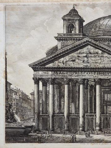 Luigi Rossini (1790–1857) - Veduta del Pantheon di Agrippa