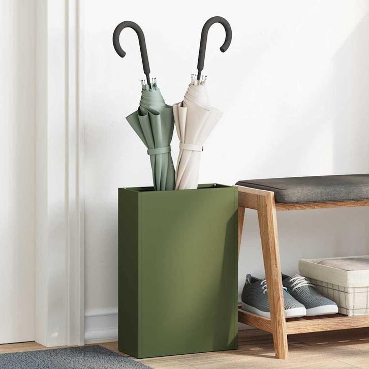 vidaXL Opslaghaak & Rek Olijfgroen 28 x 12 x 41 cm Staal, Maison & Meubles, Accessoires pour la Maison | Porte-parapluies, Envoi