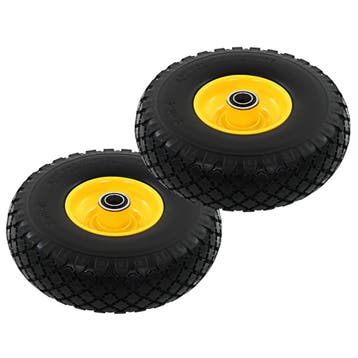 vidaXL Steekwagenwielen 3,00-4 (260x85) massief PU 2 st, Verzenden