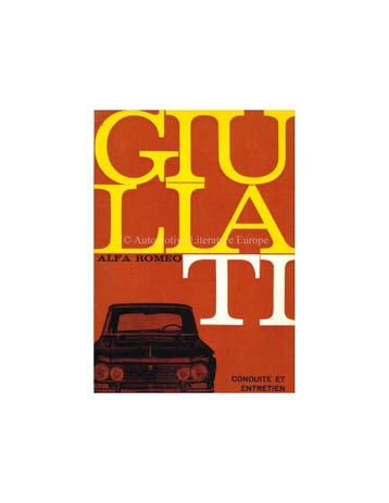 1965 ALFA ROMEO GIULIA 1600 TI INSTRUCTIEBOEKJE FRANS