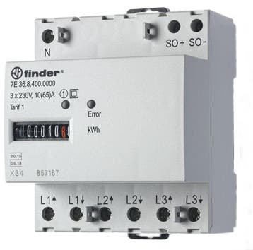Finder Elektriciteitsmeter - 7E.36.8.400.0010, Verzenden, Nieuw