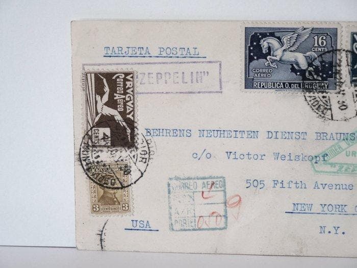 Uruguay 1930 - Zuid-Amerikareis LZ127, Zuleiding Uruguay,, Timbres & Monnaies, Timbres | Europe | Allemagne