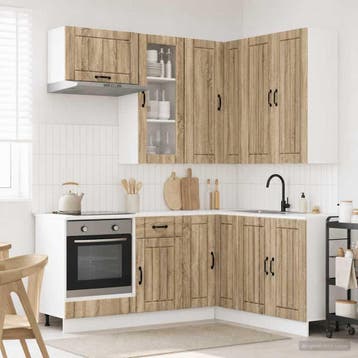 vidaXL Keukenblok LUCCA 8 st Sonoma Eiken Bewerkt hout, Verzenden, Nieuw